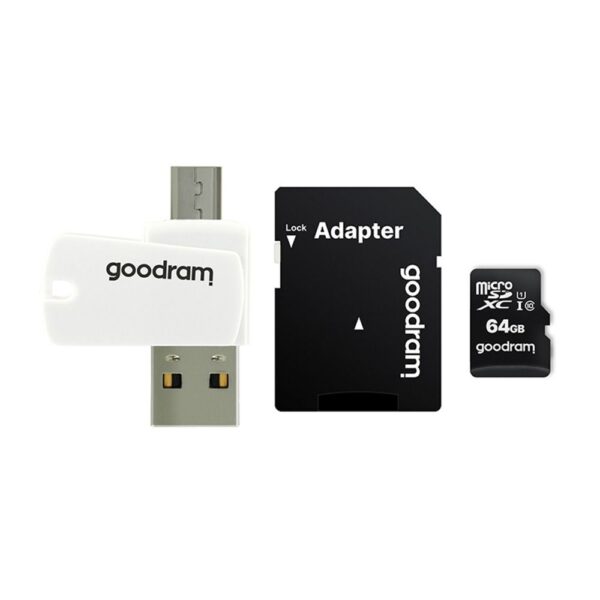 GOODRAM card reader USB A + Micro USB ALL IN ONE M1A4 + memory card micro SD 64GB with adapter SD – Bild 5