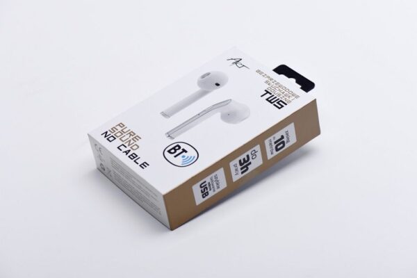 Bluetooth earphones TWS ART AP-TW-B2 with microphone for micro white/silver – Bild 4