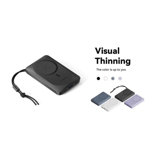 VEGER powerbank 10 000 mAh z ładowaniem indukcyjnym kompatybilny z MagSafe PD QC3.0 2A 20W MagOn (VP1151 / W1151) white – Bild 5