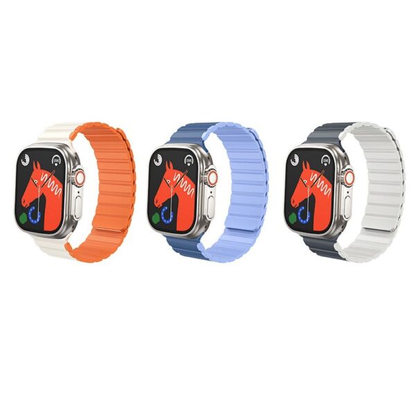 HOCO strap for Apple Watch 42 / 44 / 45 / 49 mm AS102 starlight with orange – Bild 3