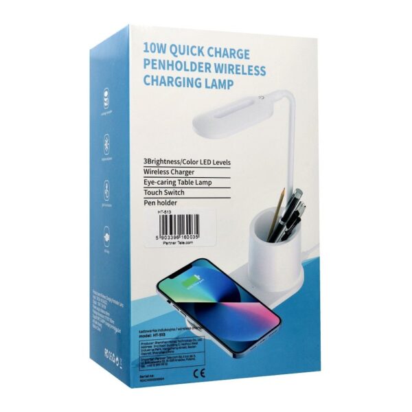 LED desk lamp with wireless charger 2A 10W HT-513 black – Bild 5