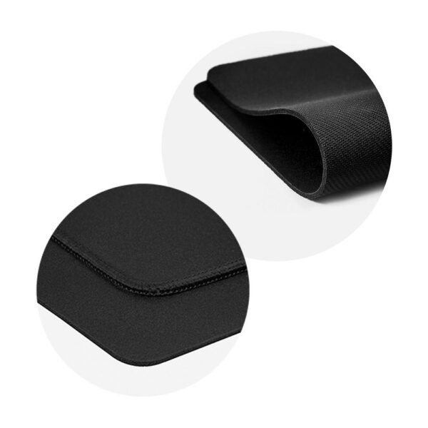 Mousepad 350 x 250 x 3 mm black with black stitching – Bild 3