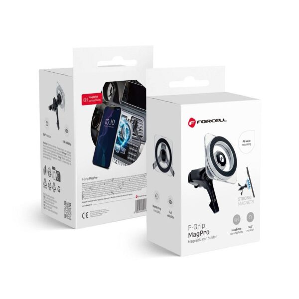 FORCELL F-GRIP Mag Pro car holder for phone to air vent compatible with MagSafe universal black