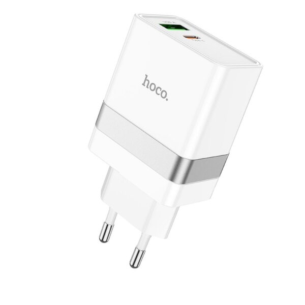 HOCO travel charger USB A + Type C + cable Type C to Type C PD QC3.0 3A 30W N21 white – Bild 4