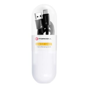 FORCELL C398 cable USB A to Type C QC3.0 3A TUBE 1 m black