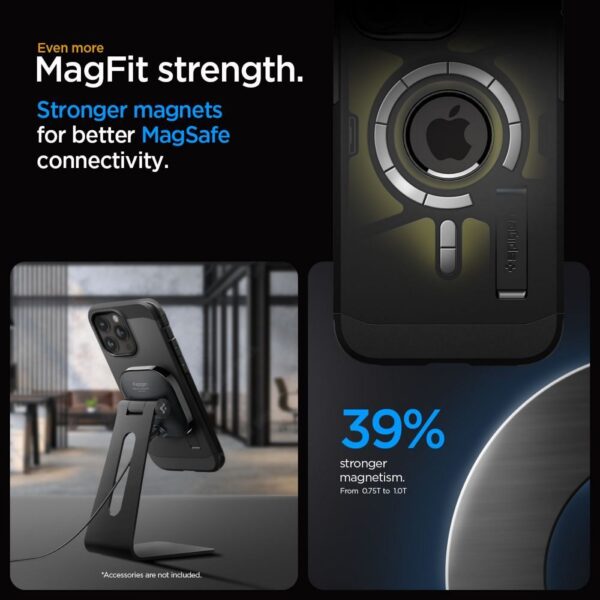 SPIGEN case TOUGH ARMOR MAG compatible with MagSafe for IPHONE 15 Pro Max black – Bild 3