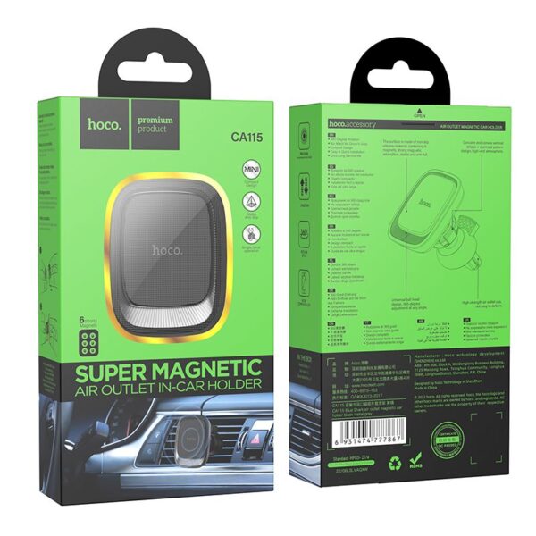 HOCO magnetic car holder for air vent CA115 black – Bild 4
