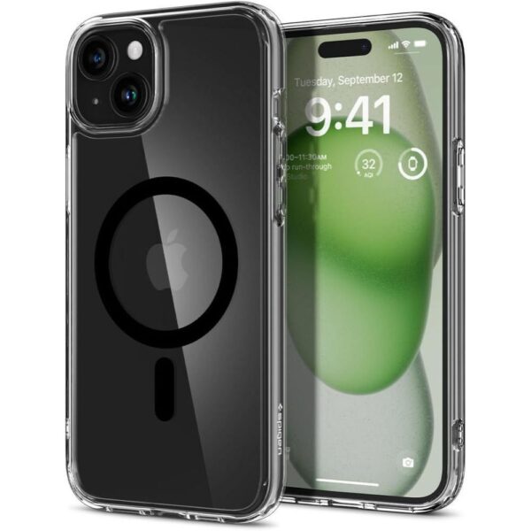 SPIGEN case ULTRA HYBRID MAG compatible with MagSafe for IPHONE 15 black