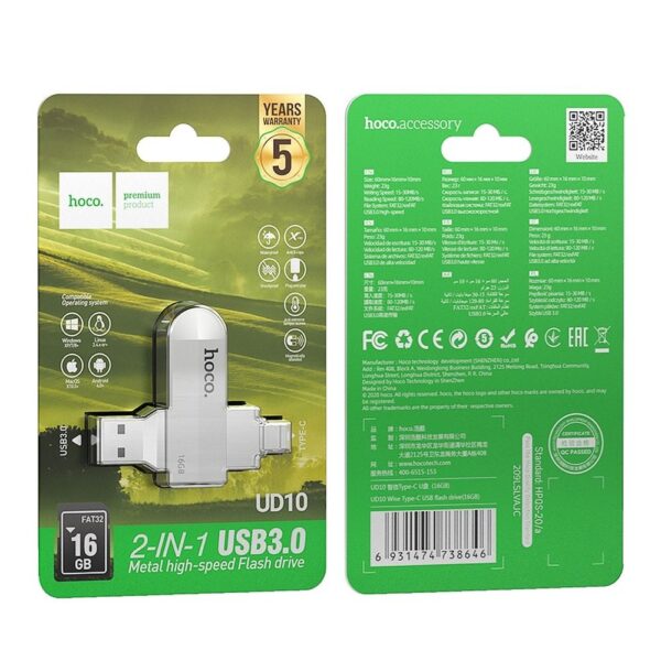 HOCO pendrive USB A + Type C UD10 16GB USB3.0 – Bild 4