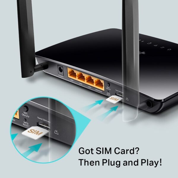 TP-LINK router Wi-Fi 4G LTE SIM card input TL-MR6400 – Bild 3