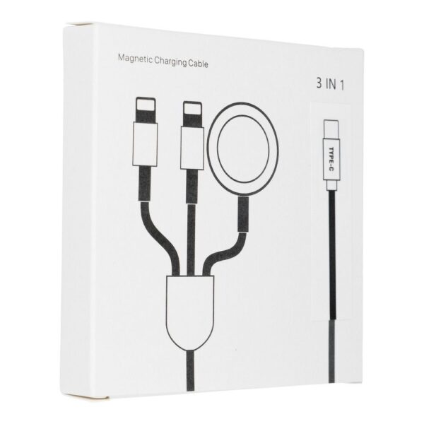Cable 3in1 Type C to Lightning / Typ C / Apple Watch 3W 2A C3169 1,2 m white – Bild 2