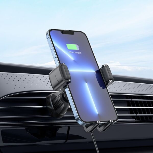 HOCO car holder with wireless charging for airvent 15W HW01 black – Bild 4