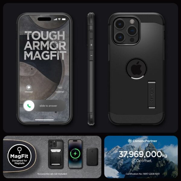 SPIGEN case TOUGH ARMOR MAG compatible with MagSafe for IPHONE 15 Pro Max black – Bild 5