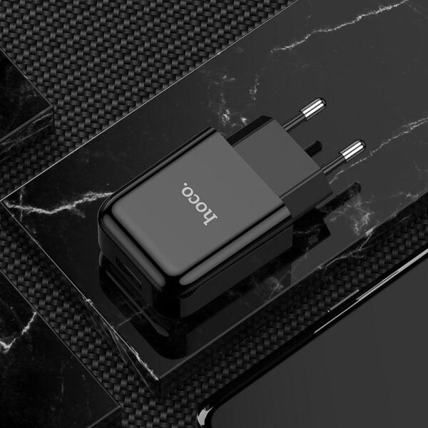 HOCO travel charger USB A 2.1A N2 black – Bild 2