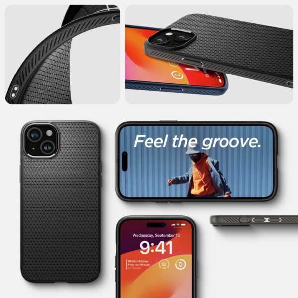 SPIGEN case LIQUID AIR for IPHONE 15 matte black – Bild 2
