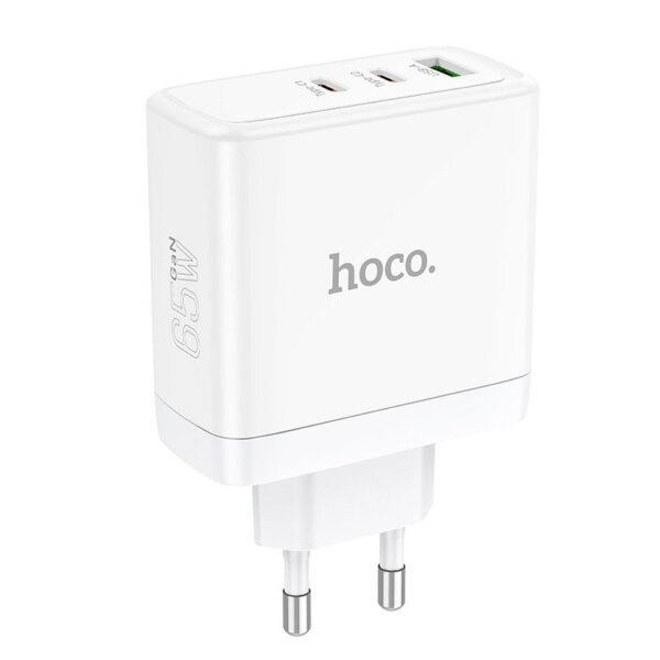 HOCO wall charger 2 x Type C + USB A QC PD 65W GaN N30 white – Bild 5