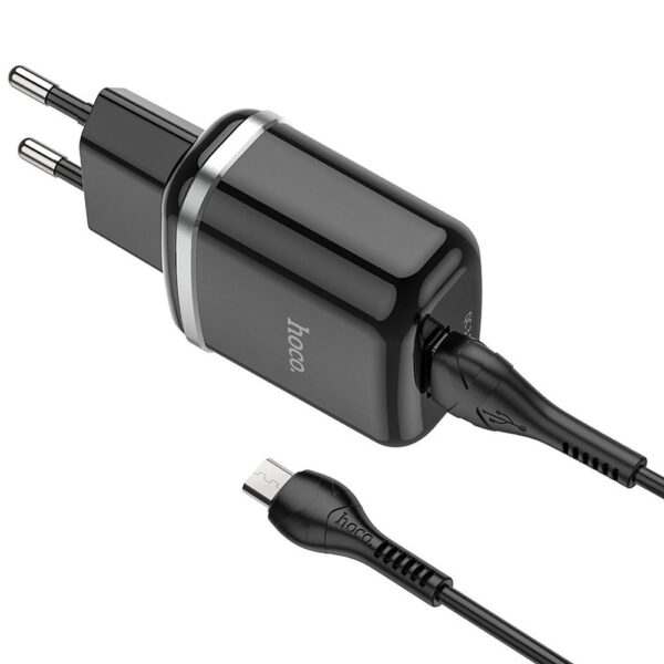 HOCO travel charger USB A + cable USB A to Micro USB QC3.0 3A 18W N3 black – Bild 4