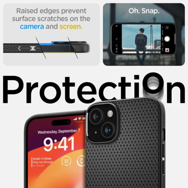 SPIGEN case LIQUID AIR for IPHONE 15 matte black – Bild 4