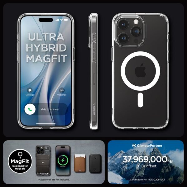 SPIGEN case ULTRA HYBRID MAG compatible with MagSafe for IPHONE 15 Pro Max white – Bild 2