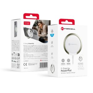FORCELL F-ENERGY PowerPod wireless charger compatible with MagSafe with ring/kick stand 2A 15W white