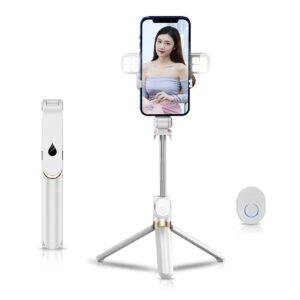 Selfie stick LED tripod + remote control white SSTR-20
