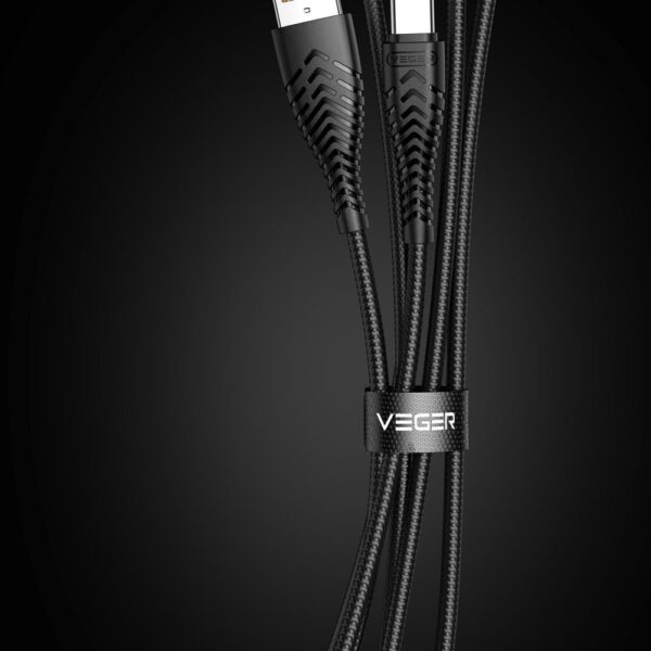 VEGER cable USB A to Type C 2,4A V104 1,2 m black – Bild 4