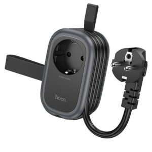 HOCO multifuncional splitter 1 socket + 2 x USB A + Type C EU standards 4000W 3,1A NS6 1,1 m black