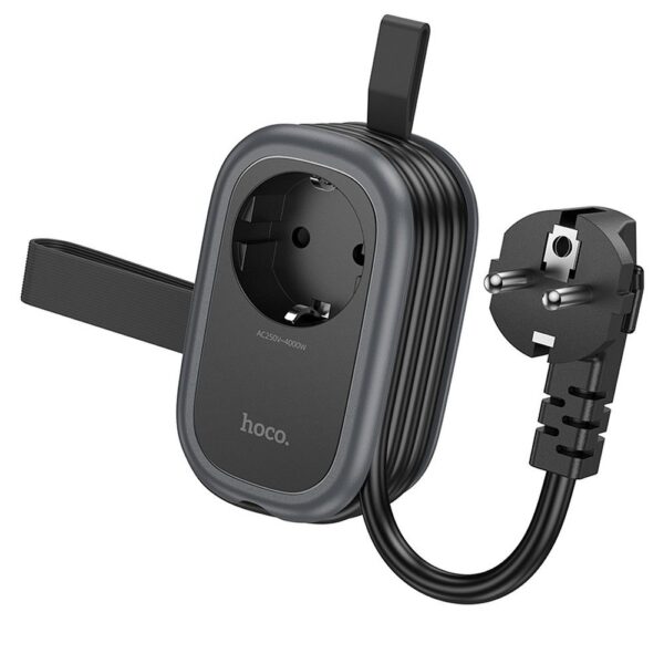 HOCO multifuncional splitter 1 socket + 2 x USB A + Type C EU standards 4000W 3,1A NS6 1,1 m black