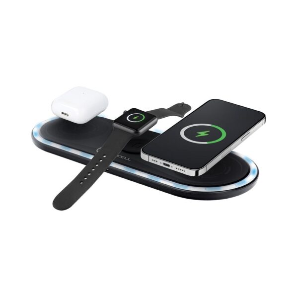 FORCELL F-ENERGY Ellipse wireless charger 3in1 compatible with Apple Qi QC 15W black – Bild 3