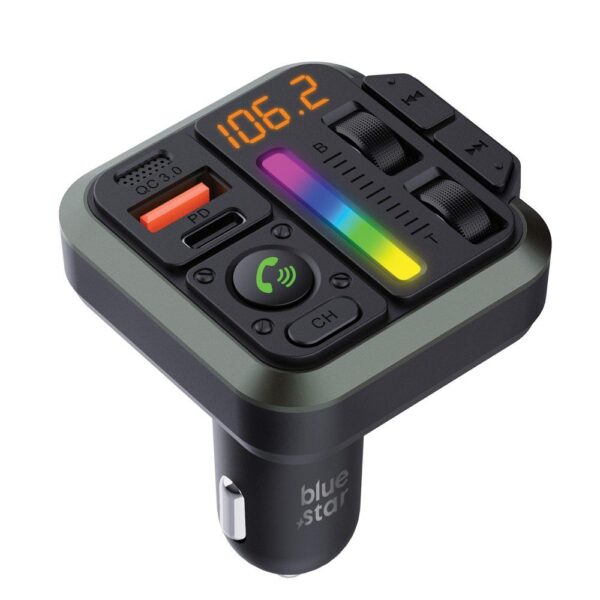 BLUE STAR transmitter FM bluetooth QC3.0 PD 20W AutoBeat MT04B black – Bild 5