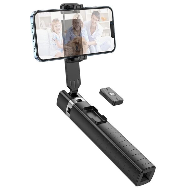 HOCO selfie stick with bluetooth remote control fourpod K18 black – Bild 2