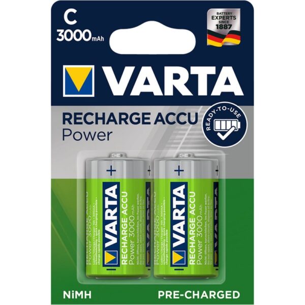 VARTA rechargeable battery R14 (Type C) 3000 mAh Accu Power 2 pcs