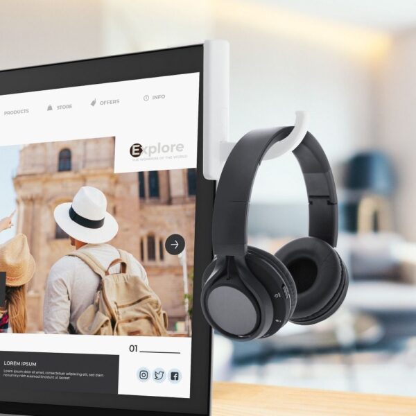 Headphone holder for the monitor white – Bild 4