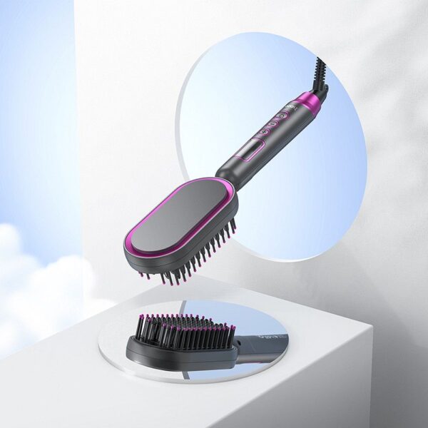 HOCO electric straightening hair comb with digital display HP44 rose red – Bild 3