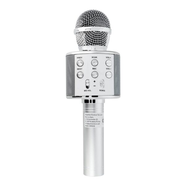 Multimedia karaoke microphone CR58 silver
