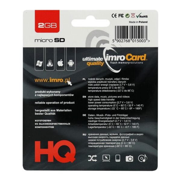 IMRO memory card microSD 2GB with adapter SD – Bild 2