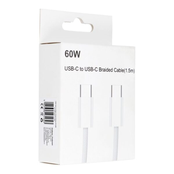 Cable Type C to Type C PD QC3.0 3A 60W C263 1,5 m white – Bild 2