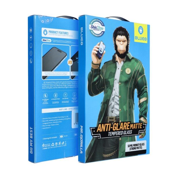 5D Mr. Monkey Glass - Apple iPhone 12 Mini black (Strong Matte) – Bild 2