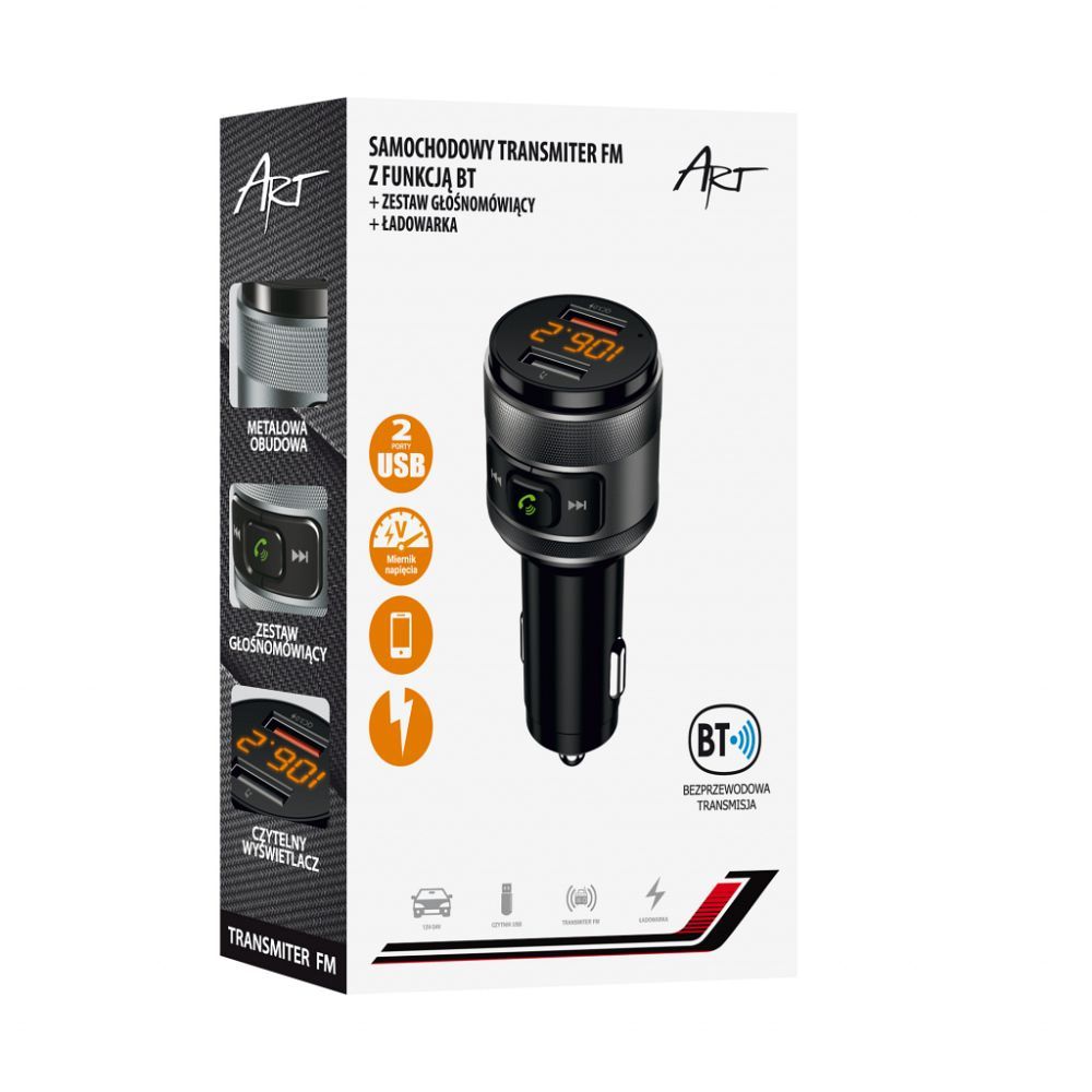 ART transmiter FM bluetooth 5.0 + 2 x USB A QC3.0 FM-57 black – Bild 5