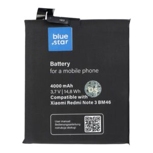 BLUE STAR battery for XIAOMI REDMI NOTE 3 (BM46) 4000 mAh
