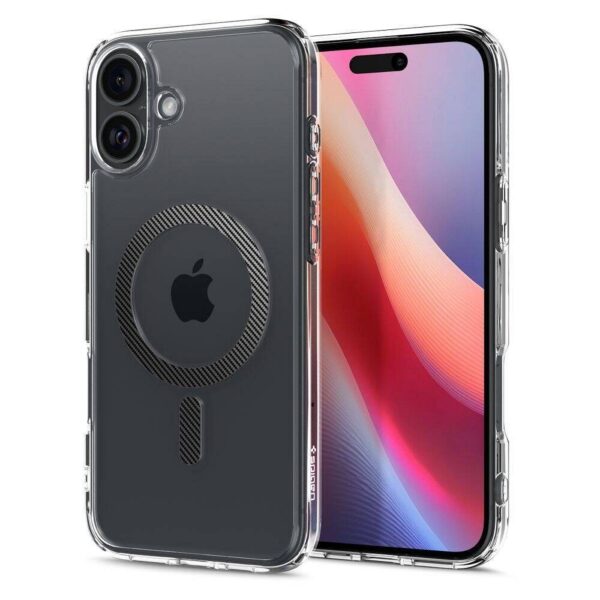 SPIGEN case ULTRA HYBRID MAG compatible with MagSafe for IPHONE 16 carbon fiber – Bild 4