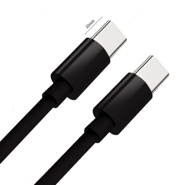 Cable Type C to Type C PD QC 3A 60W C296 (long conector 8mm) 1 m black – Bild 2