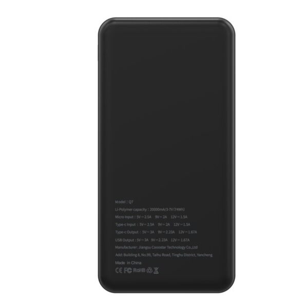 PURIDEA powerbank 20 000 mAh PD QC3.0 3A 20W Q7 black – Bild 3
